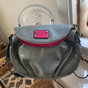 Fun Marc Jacobs Grey/pink  ostrich pattern bag